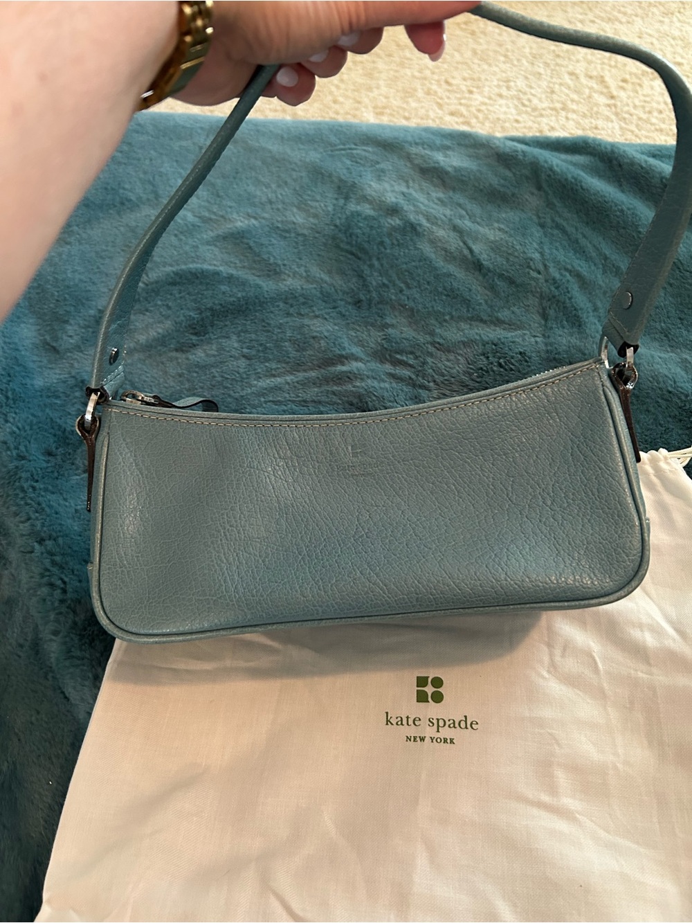 kate spade teal leather shoulder bag - Picture 8 of 8